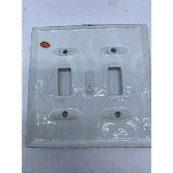 Lefton Light Switch Cover Double Blue Violets Gold - Picture 4 of 5